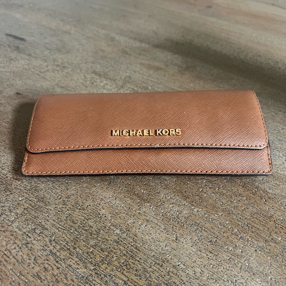 Michael Kors Tan Leather Clutch/ Wallet